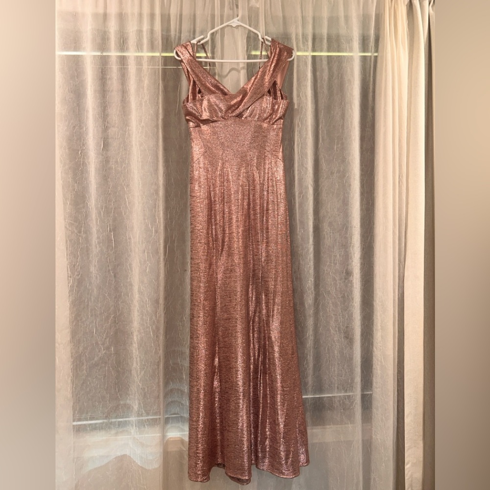 Shimmering Rose Gold Maxi Dress - Picture 1 of 4